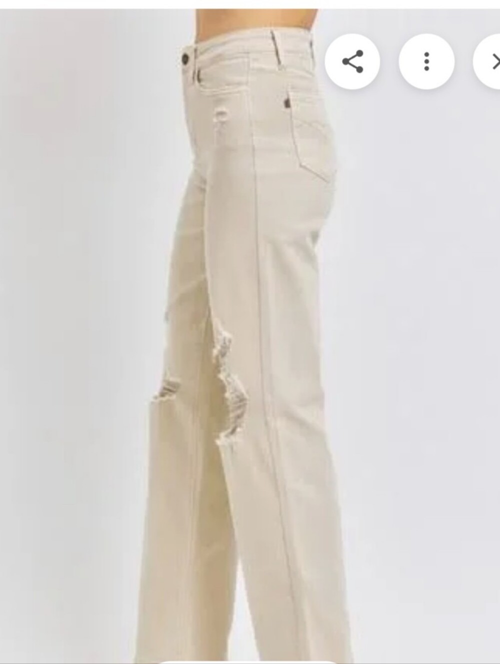 Judy Blue Women's Distressed Jeans in Light Beige